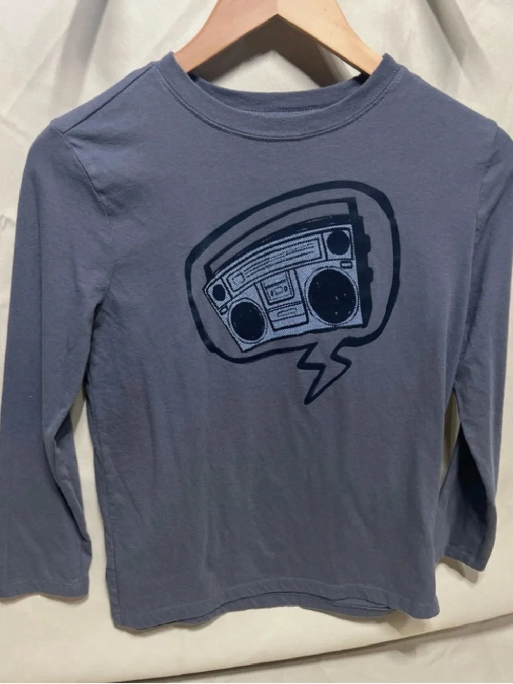 OshKosh B'gosh Slate Blue Long Sleeve Tee with Navy Boombox Graphic